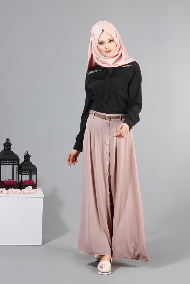 Vêtements hijab  T 121950 Miss Belles Düğme Detaylı Etek - TRENDTESETTÜR