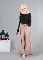 Vêtements hijab POUDRE T 121950 Miss Belles Düğme Detaylı Etek