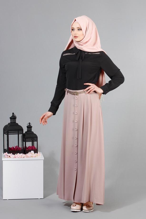 Vêtements hijab  T 121950 Miss Belles Düğme Detaylı Etek - TRENDTESETTÜR