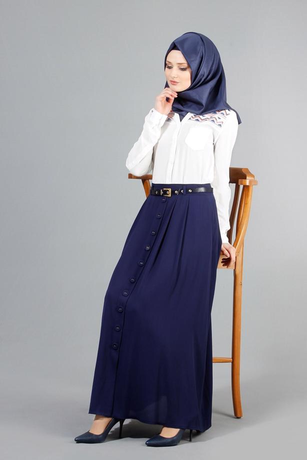 Vêtements hijab  T 121950 Miss Belles Düğme Detaylı Etek - TRENDTESETTÜR
