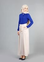 Vêtements hijab BEIGE T 121956 Miss Belles Cepli Pileli Etek