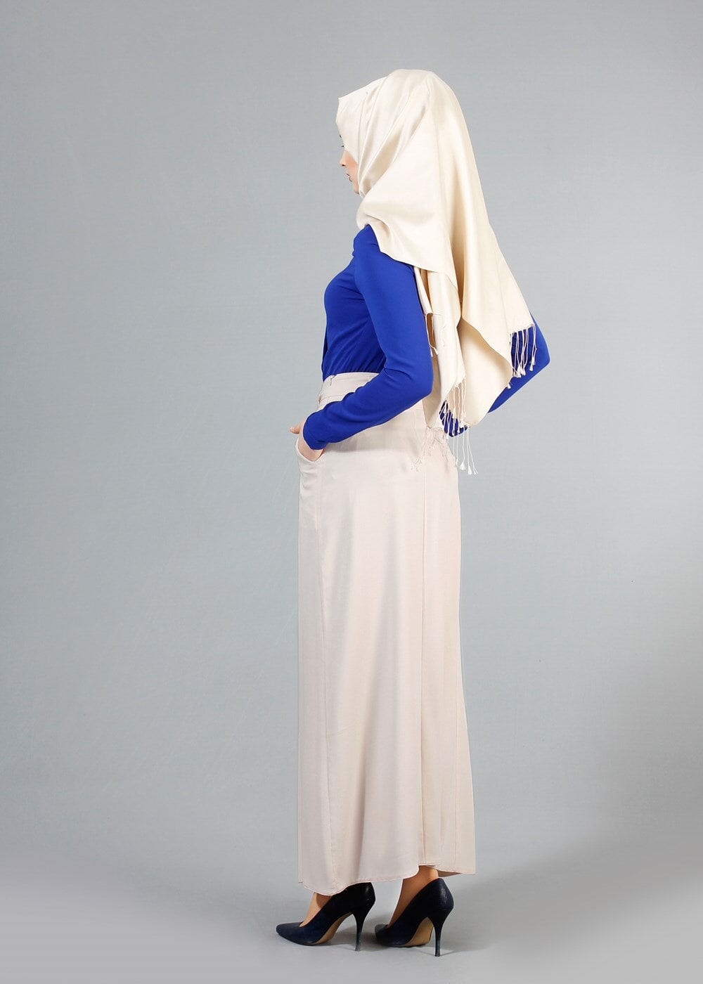 Vêtements hijab BEIGE T 121956 Miss Belles Cepli Pileli Etek