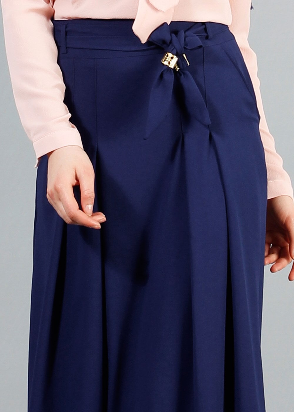 Hijab clothing NAVY BLUE T 121956 Miss Belles Cepli Pileli Etek