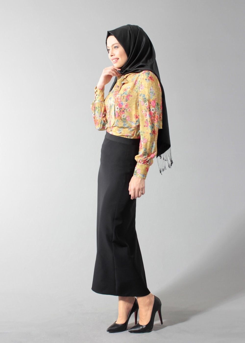 Tesettür giyim TURUNCU T 4233 Maglia Tesettür Bluz- Alv Fashion