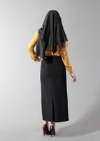 Tesettür giyim TURUNCU NERVÜR DETAYLI BLUZ 4346 