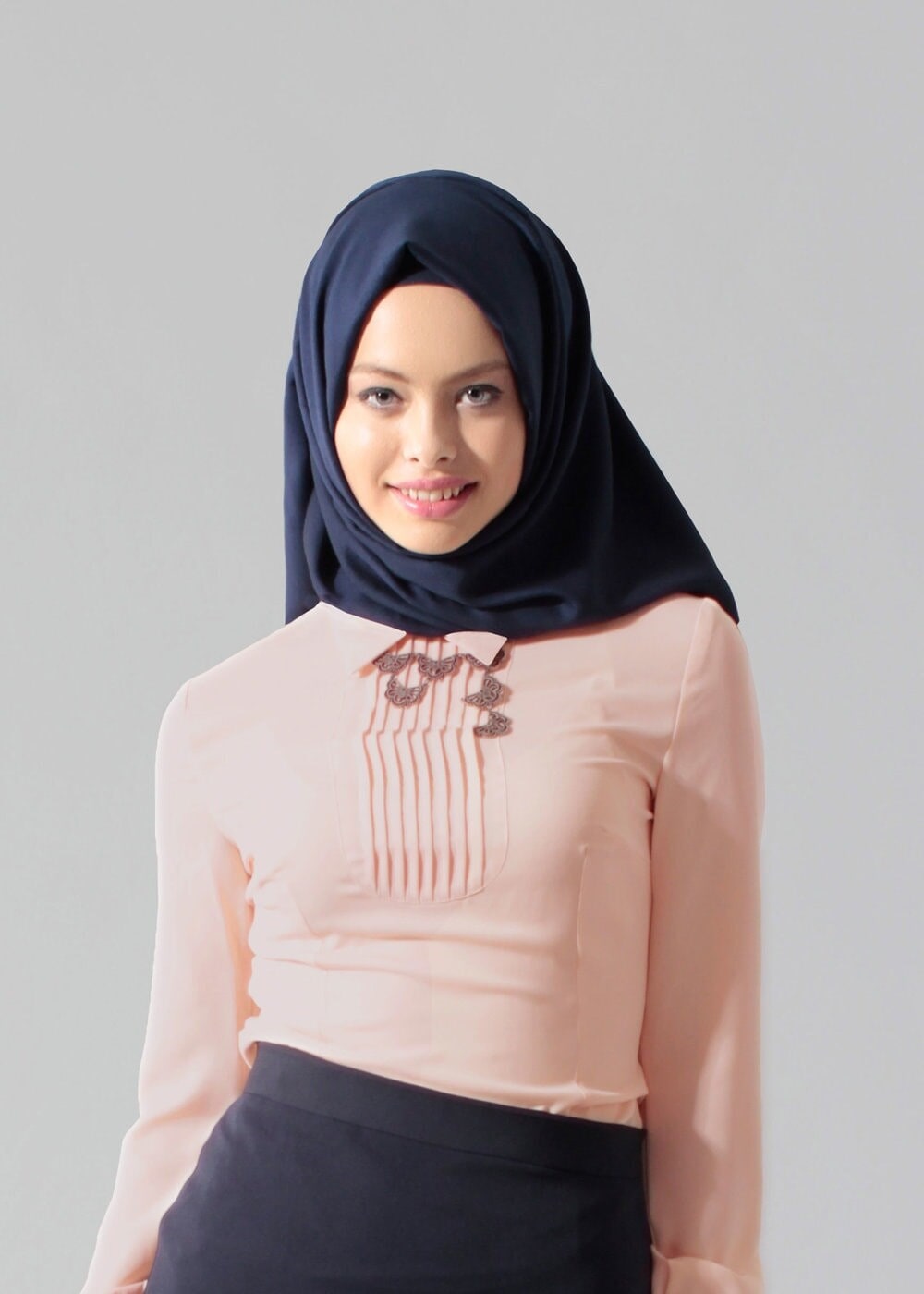 Tesettür giyim PUDRA NERVÜR DETAYLI BLUZ 4346 