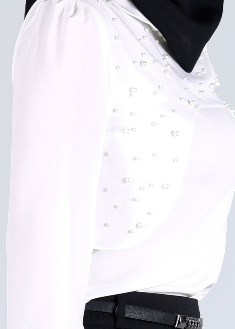 Tesettür giyim KREM T 4409 Criss Tesettür Bluz -Alv Fashion