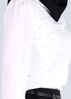 Tesettür giyim KREM T 4409 Criss Tesettür Bluz -Alv Fashion