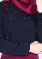 Tesettür giyim LACİVERT T 4409 Criss Tesettür Bluz -Alv Fashion