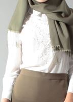 Tesettür giyim KREM T 4431 Criss Tesettür Bluz -Alv Fashion