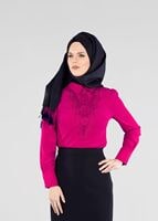 Tesettür giyim FUŞYA T 4431 Criss Tesettür Bluz -Alv Fashion