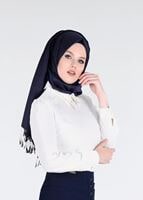 Tesettür giyim KREM TAŞ DETAYLI BLUZ 4437 