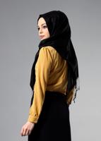 Tesettür giyim TURUNCU TAŞ DETAYLI BLUZ 4437 