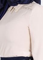 Tesettür giyim BEJ TAŞ DETAYLI BLUZ 4437 