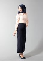 Tesettür giyim PUDRA TAŞ DETAYLI BLUZ 4437 