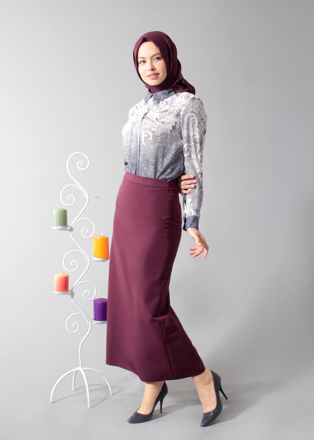 Tesettür giyim LACİVERT T 4509 Queen Bluz-Alv Fashion