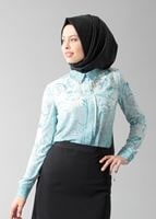 Tesettür giyim MAVİ T 4509 Queen Bluz-Alv Fashion