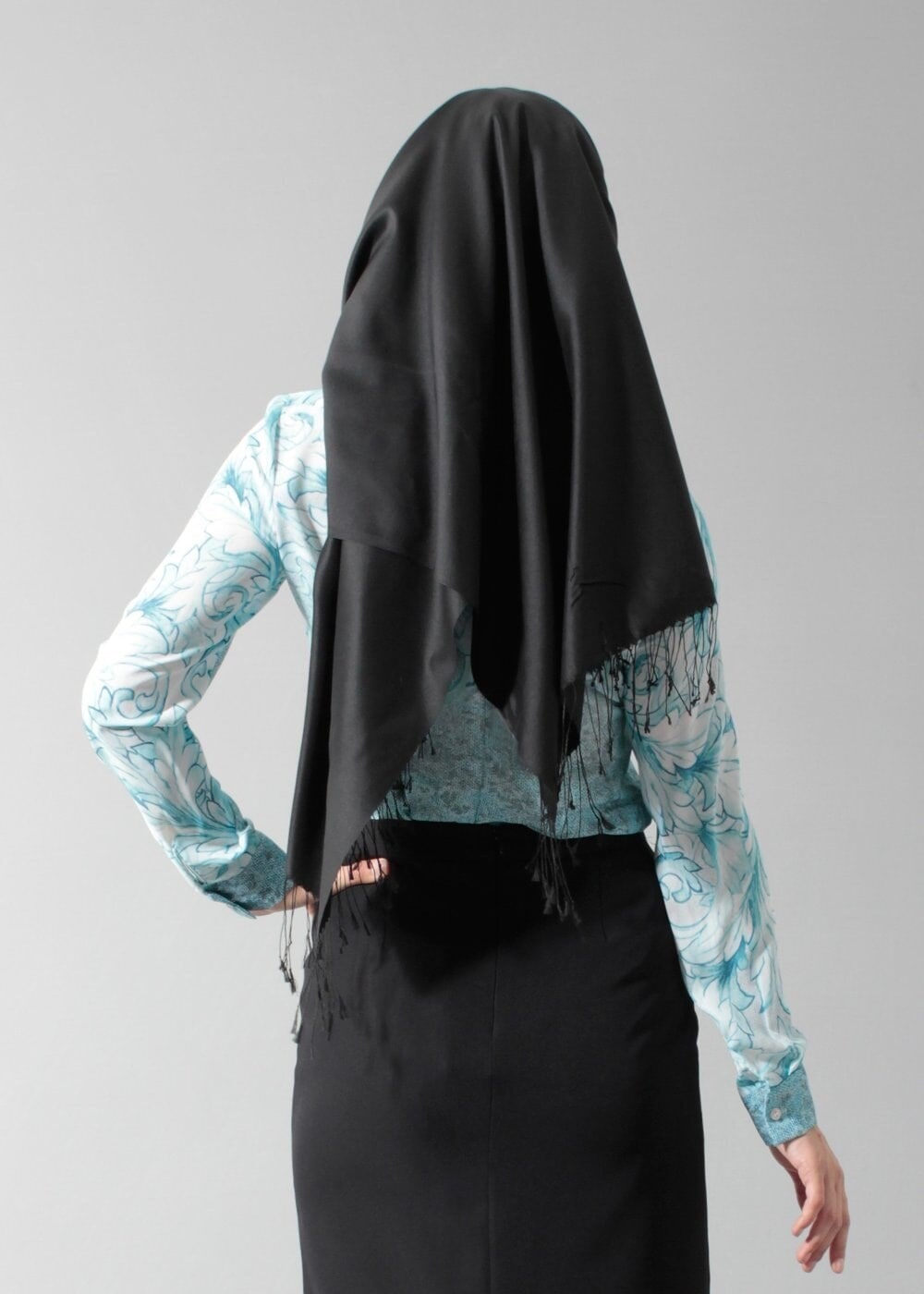 Tesettür giyim MAVİ T 4509 Queen Bluz-Alv Fashion