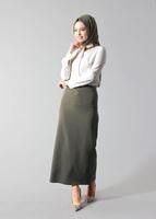 Tesettür giyim KREM TAŞ DETAYLI BLUZ 4608 