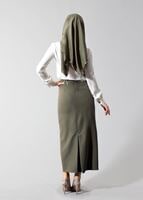 Tesettür giyim KREM TAŞ DETAYLI BLUZ 4608 