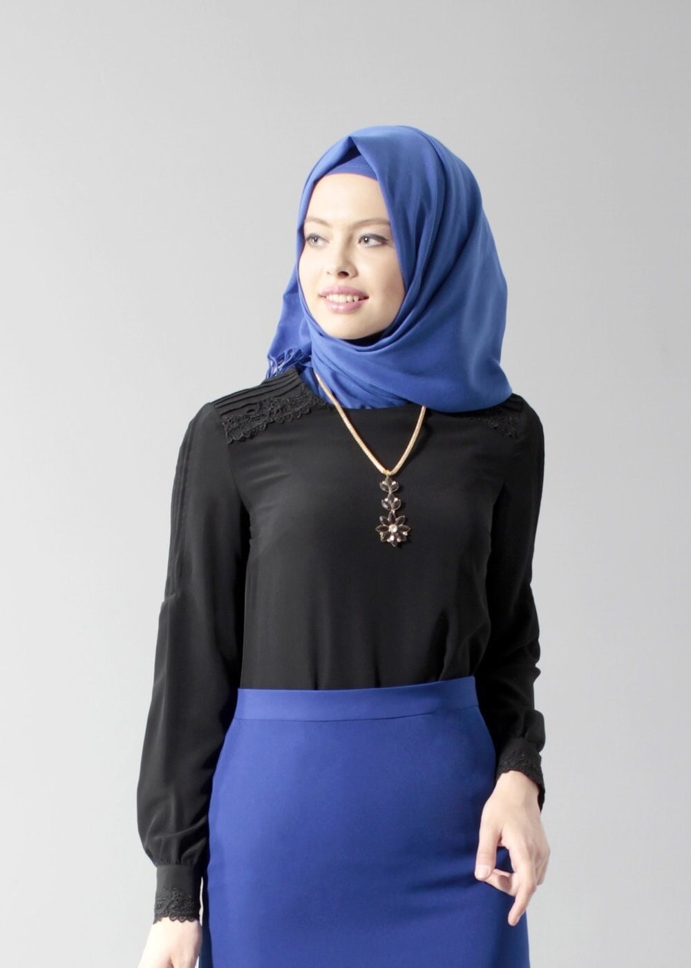 Tesettür giyim SİYAH T 4397 New Loren Tesettür Bluz-Alv Fashion