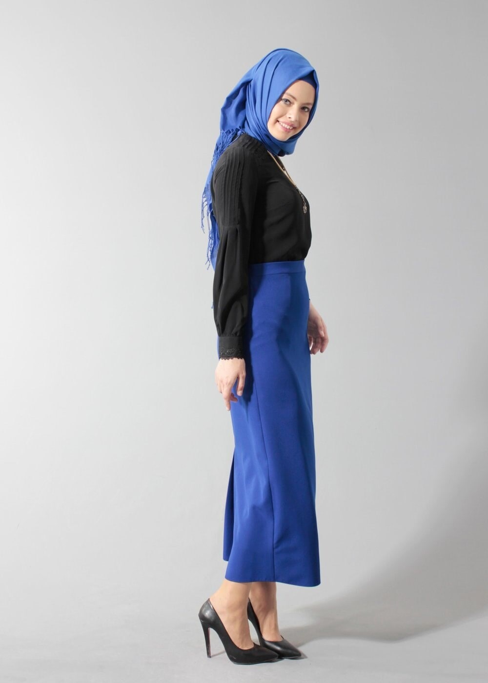 Tesettür giyim SİYAH T 4397 New Loren Tesettür Bluz-Alv Fashion