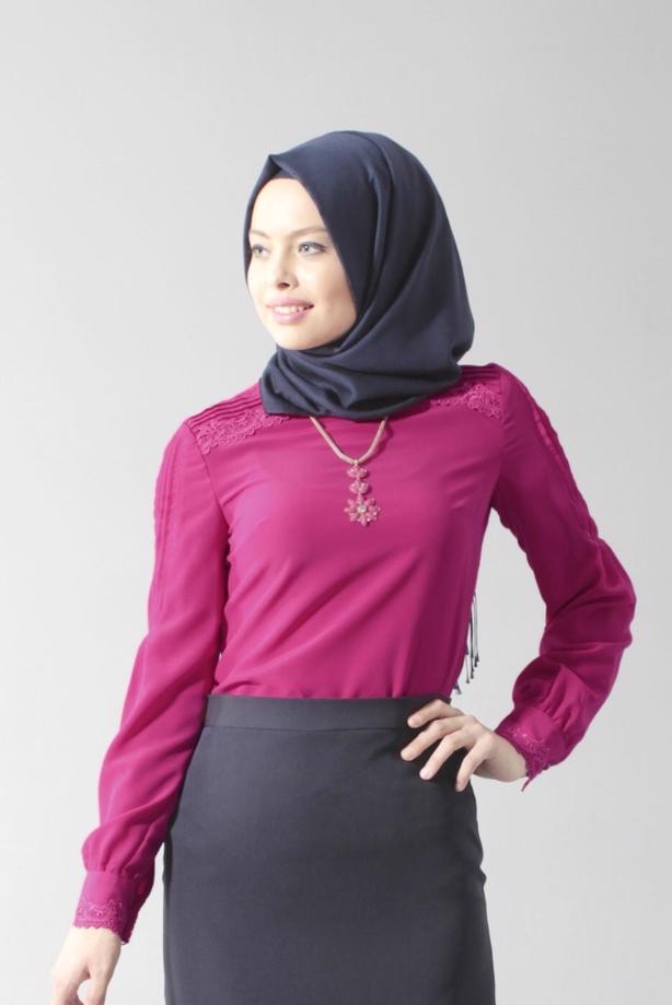 Tesettür giyim  T 4397 New Loren Tesettür Bluz-Alv Fashion - TRENDTESETTÜR