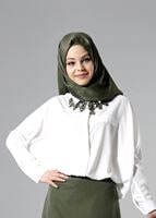 Tesettür giyim KREM T 4475 Caretta Bluz-Alv Fashion