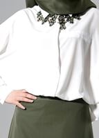 Tesettür giyim KREM T 4475 Caretta Bluz-Alv Fashion
