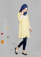 Tesettür giyim SARI T 4582 Nazenin Ceket-Alv Fashion