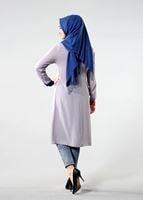 Tesettür giyim GRİ T 308 İpekzade Krep Salaş Tunik