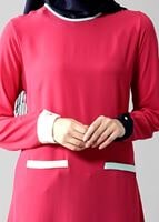 Tesettür giyim FUŞYA T 308 İpekzade Krep Salaş Tunik