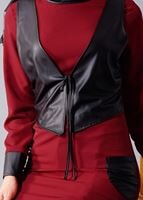 Vêtements hijab ROUGE BORDEAUX T 454 Duay Deri Detaylı Tesettür Tunik