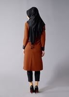 Vêtements hijab BRUN T 454 Duay Deri Detaylı Tesettür Tunik