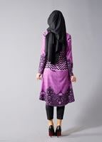 Vêtements hijab POURPRE T 537 Duay Mevlana Kesim Desenli Tunik