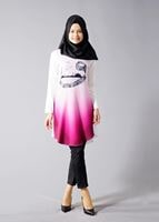 Vêtements hijab CRÈME T 610 Duay Vav Desenli Tunik