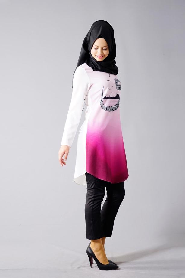 Vêtements hijab  T 610 Duay Vav Desenli Tunik - TRENDTESETTÜR