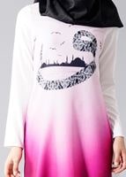 Vêtements hijab CRÈME T 610 Duay Vav Desenli Tunik