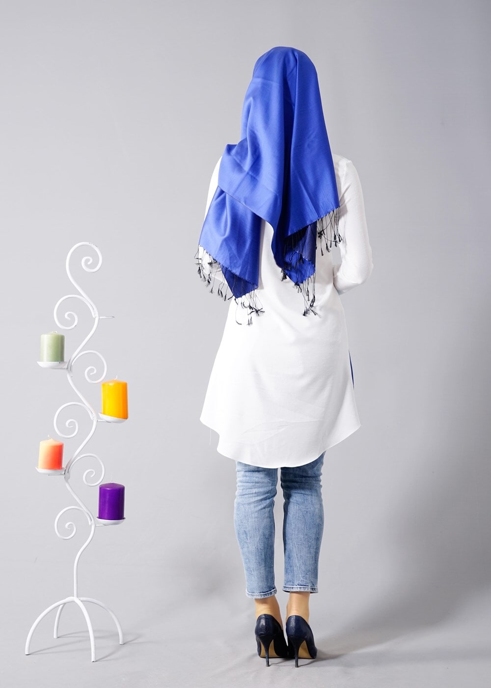 Vêtements hijab CRÈME T 610 Duay Vav Desenli Tunik