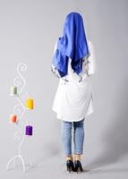 Vêtements hijab CRÈME T 610 Duay Vav Desenli Tunik