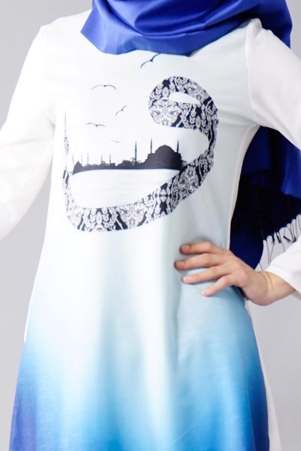 Vêtements hijab  T 610 Duay Vav Desenli Tunik - TRENDTESETTÜR