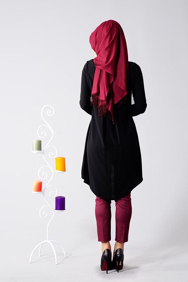 Vêtements hijab  T 616 Duay Garnili  İki  Renk Tunik - TRENDTESETTÜR