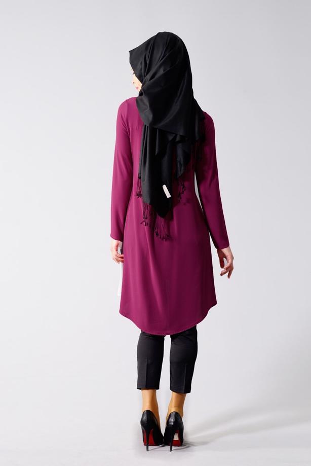 Vêtements hijab  T 616 Duay Garnili  İki  Renk Tunik - TRENDTESETTÜR