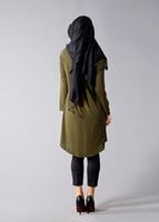Vêtements hijab VERT T 616 Duay Garnili  İki  Renk Tunik