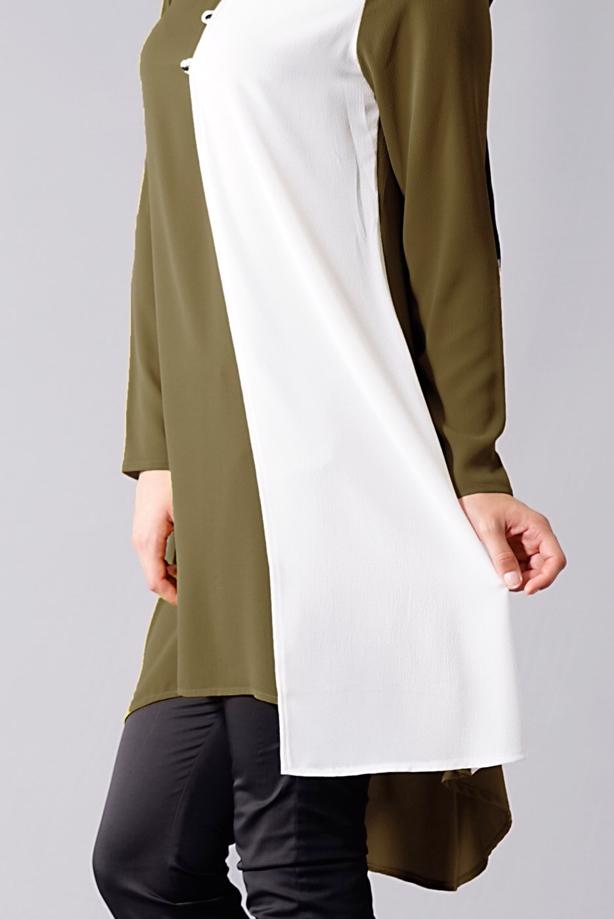 Vêtements hijab  T 616 Duay Garnili  İki  Renk Tunik - TRENDTESETTÜR