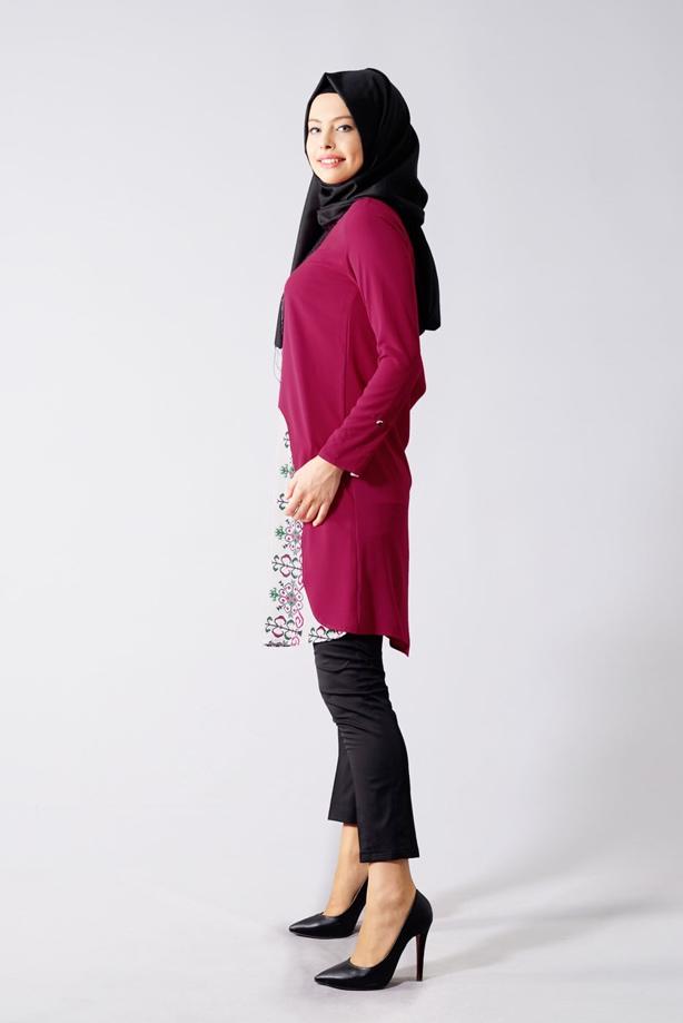 Vêtements hijab  T 618 Duay Etnik Desenli Tunik - TRENDTESETTÜR