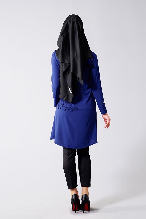 Vêtements hijab  T 618 Duay Etnik Desenli Tunik - TRENDTESETTÜR