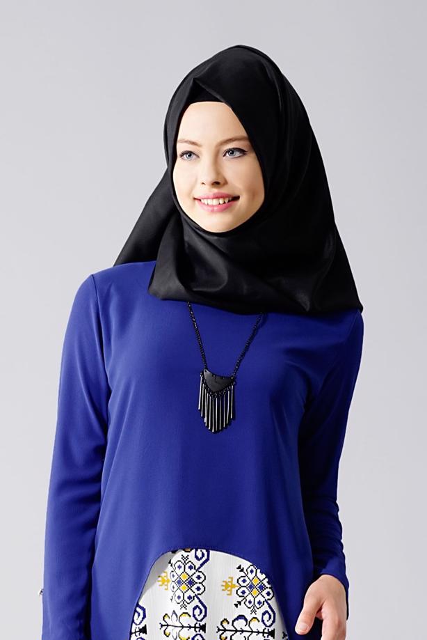 Vêtements hijab  T 618 Duay Etnik Desenli Tunik - TRENDTESETTÜR