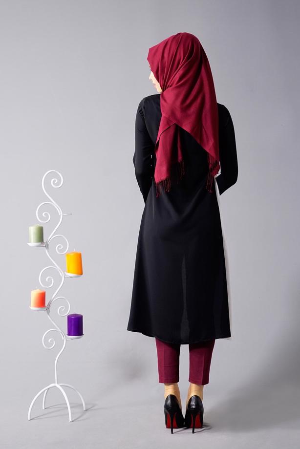 Vêtements hijab  T 684 Duay Çift Renkli Tunik - TRENDTESETTÜR