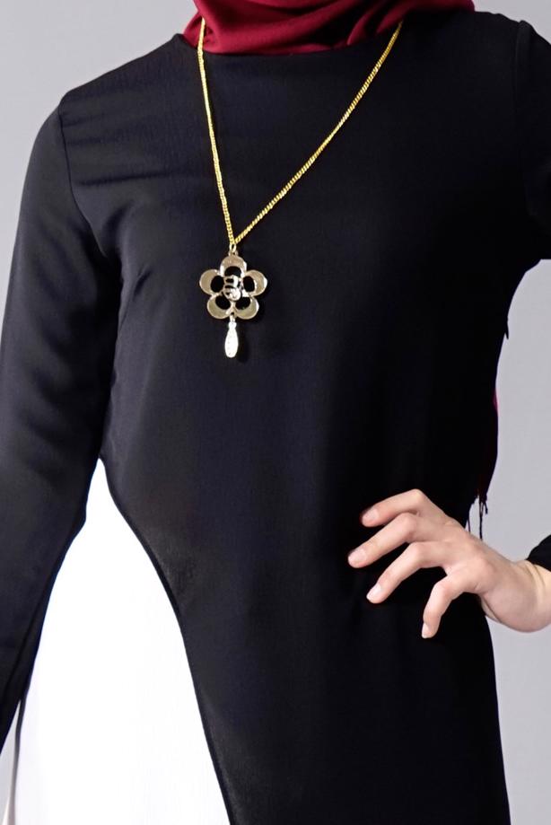 Vêtements hijab  T 684 Duay Çift Renkli Tunik - TRENDTESETTÜR